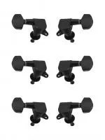 Колки для гитары 3+3, черные, Metallor, J-02-BK-3+3