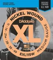 EXL115W XL NICKEL WOUND Струны для электро-гитары Blues/Jazz Rock 3rd Wound 11-49 D`Addario