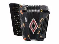 Аккордеон 37/96/7/2, черный, с футляром, Aurus, JH8003-A-BLACK