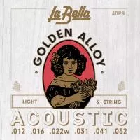 Golden Alloy Комплект струн для акустической гитары, бронза 80/20, 12-52, La Bella, 40PS