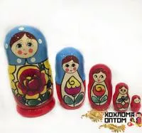 LHM10190 Матрешка "Майдан традиция" 5 кукольная, Хохлома