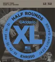 EHR350 Half Round Комплект струн для электрогитары, Jazz Light, 12-52, D'Addario