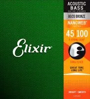 3313214502 NANOWEB Комплект струн для акустической бас-гитары, Light, 45-100, Elixir