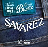 Комплект струн для акустической гитары, бронза 80/20, Medium, 13-55, Savarez, A130M