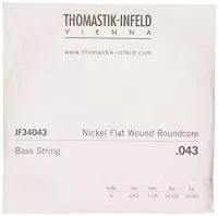 JF34043 Jazz Flat Wound Отдельная струна для бас-гитары, никель, плоская оплетка, 043, Thomastik