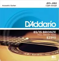 EZ910 AMERICAN BRONZE 85/15 Струны для акустической гитары Light 11-52 D`Addario