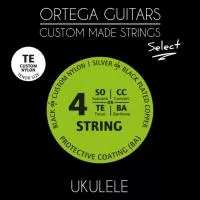 Select Комплект струн для укулеле тенор, с покрытием, Ortega, UKS-TE