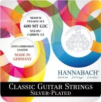 Silver-Plated Комплект струн для классической гитары, среднее натяжение, Hannabach, 600MT-G3C