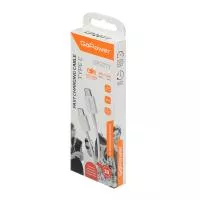 Кабель GP20TT Type-C (m)-Type-C (m) 1.0м 100W, белый, GoPower, 00-00022803