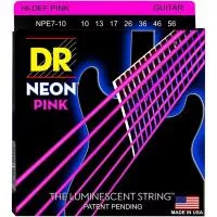NPE7-10 Neon Pink Комплект струн для 7-струнной электрогитары, 10-56, DR
