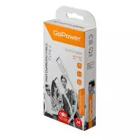 Кабель GP10TT-60W Type-C (m)-Type-C (m) 1.0м, 60W, белый, GoPower, 00-0002280