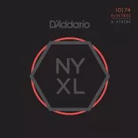 NYXL1074 NYXL Комплект струн для 8-струнной электрогитары, LTop/HBottom, 10-74, D'Addario