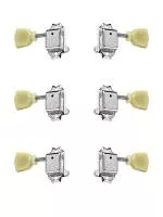 Колки для гитары 3+3, локовые, никель, Gotoh, SD510-HAPM-SL-N-L3+R3