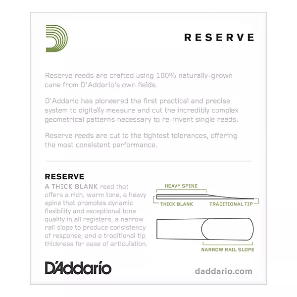 DJR10305 Reserve Трости для саксофона альт, размер 3.0+, 10шт., Rico