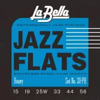Jazz Flats Комплект струн для джазовой электрогитары, никелированные, Heavy 15-56, La Bella, 20PH