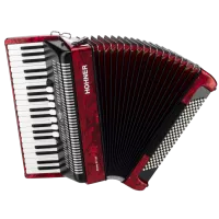 A4073 BRAVO III 96 Red Аккордеон Hohner. 3-х голосный, правая рука - 37 клавиш, 7 регистров, левая р