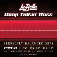Deep Talkin' Bass Комплект струн для 5-струнной бас-гитары, белый нейлон, 50-135, La Bella, 750T-B