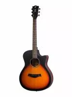 Гитара акустическая, с вырезом, санберст, Foix, ZA-83CM-VS