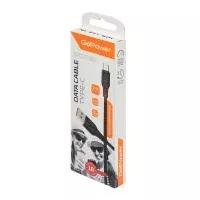 Кабель GP01T-2M USB (m)-Type-C (m) 2.0м 2.1A, черный, GoPower, 00-00022775