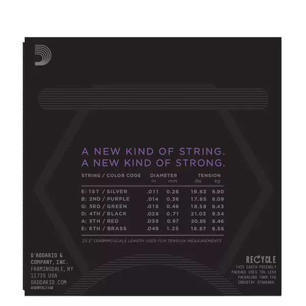 NYXL1149 NYXL Комплект струн для электрогитары, никелированные, Medium, 11-49, D'Addario