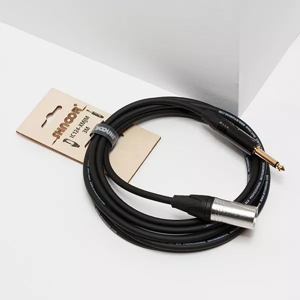 Кабель инструментальный, XLRM-6.35мм моно, 2м, SHNOOR, IC124-XMJM-2m  рис.2 