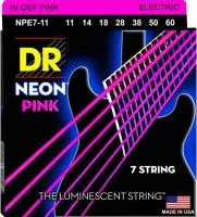 NPE7-11 Neon Pink Комплект струн для 7-струнной электрогитары, 11-60, DR