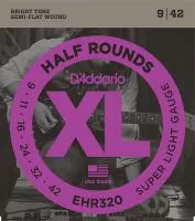 EHR320 Half Round Комплект струн для электрогитары, Super Light, 9-42, D'Addario