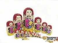 LHM10111 Матрешка традиционная 20 кукольная, Хохлома