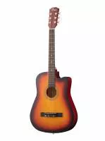 Акустическая гитара, с вырезом, санберст, Foix, FFG-3810C-SB