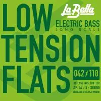 Low Tension Flexible Flats Комплект струн для 5-струнной бас-гитары, сталь, 42-118, La Bella, LTF-5A