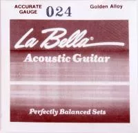 GW024 Отдельная струна, сталь в бронзовой оплетке, 024, La Bella