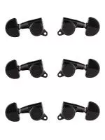 Колки для гитары 3+3, черные, Gotoh, SG381-20-B-L3+R3