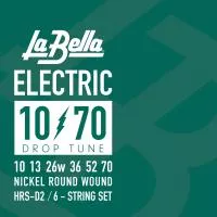 HRS Drop Tune Комплект струн для электрогитары, никелированные, 10-70, La Bella, HRS-D2