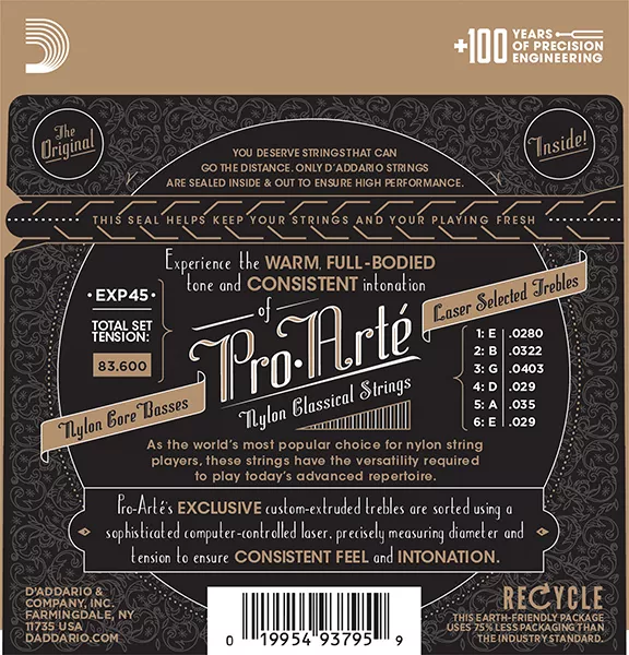 EXP45 CLASSICAL Струны для классической гитары нейлоновые Normal D`Addario