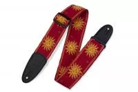 Print Series Ремень для гитары, тканый, солнце/красный, Levy's, MPJG-SUN-RED