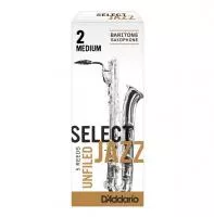Select Jazz Unfiled Трости для саксофона баритон, размер 2, средние (Medium), 5шт, Rico, RRS05BSX2M