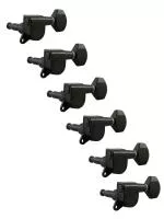 Колки для гитары 6л, черные, Metallor, J-07-BK-6L