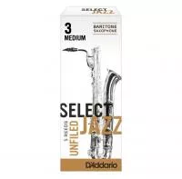 Select Jazz Unfiled Трости для саксофона баритон, размер 3, средние (Medium), 5шт, Rico, RRS05BSX3M