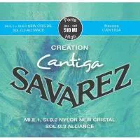 Creation Cantiga Комплект струн для классической гитары, сильное натяжение, посеребр, Savarez, 510MJ