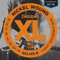 EXL140-8 Nickel Wound Комплект струн для 8-струнной электрогитары, Light/Heavy, 10-74, D'Addario