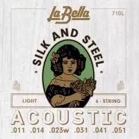 Silk & Steel Комплект струн для акустической гитары, посеребренная медь, 11-51, La Bella, 710L