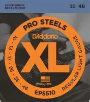 EPS510 XL PRO STEEL Струны для электро-гитары Regular Light 10-46 D`Addario