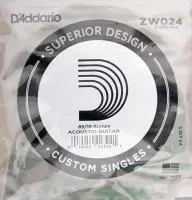 ZW024 Отдельная струна для акустической гитары, бронза 85/10, 024, D'Addario