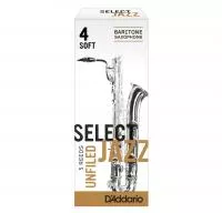 Select Jazz Unfiled Трости для саксофона баритон, размер 4, мягкие (Soft), 5шт, Rico, RRS05BSX4S