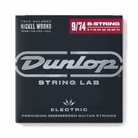 Комплект струн для 8-струнной электрогитары, никелированные, Light, 9-74, Dunlop, DEN0974-8