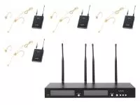 Беспроводная микрофонная система, 4 головных микрофона, LAudio, RWS-4BHS
