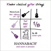 890MT18 Kinder Guitar Size Комплект струн для классической гитары 1/8, посеребренные, Hannabach