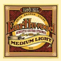 P02003 Earthwood Комплект струн для акустической гитары, бронза, 12-54, Ernie Ball