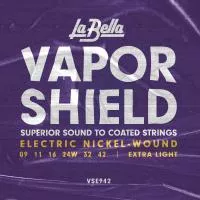 Vapor Shield Комплект струн для электрогитары, никелированные, Extra Light, 9-42, La Bella, VSE942