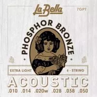 Комплект струн для акустической гитары, фосфорная бронза, 10-50, La Bella, 7GPT